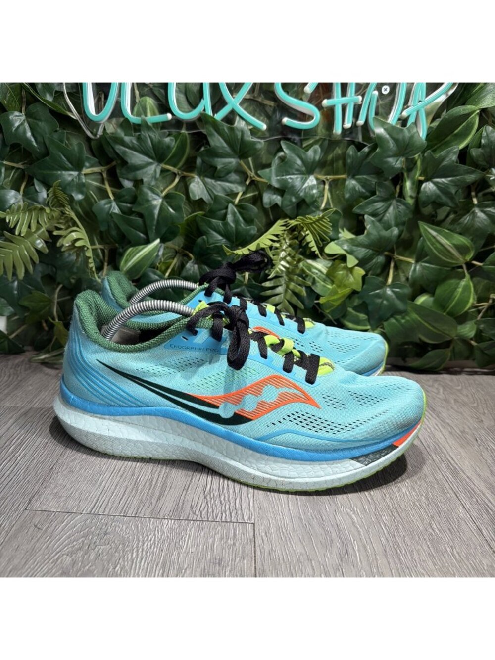 Saucony Endorphin Pro Running Shoes Mens Size 11.5 Blue Orange Lime Sneakers